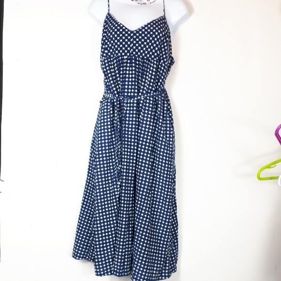 Dresses & Skirts - Vintage look blue dots, sleeveless dress.
